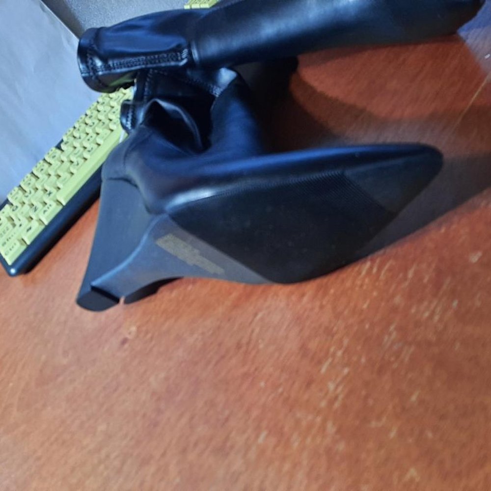 New ! Open Edit Jimmie Pointed Toe Wedge Bootie B… - image 5